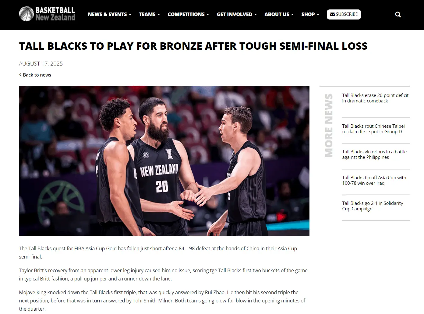 很棒的球队, 半决赛G, 中国队整晚